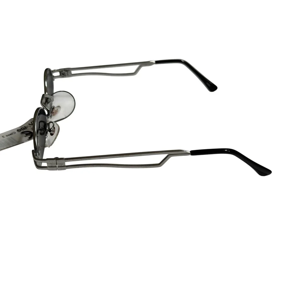 Vintage 90s Industrial Oval Metal Sunglasses